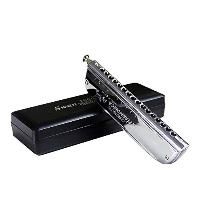 Swan 16 hole 64 tone Chromatic Harmonica C Key for Adults Beginner Professional Players Musical Beginner Education Boat shape Harmonica